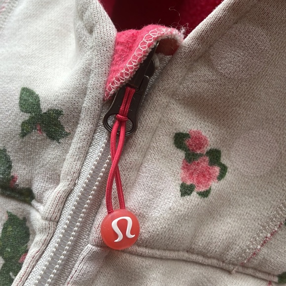 LULULEMON old school sz 4/6 scuba hoody SzM floral polka dot jacket zip up - Picture 6 of 8